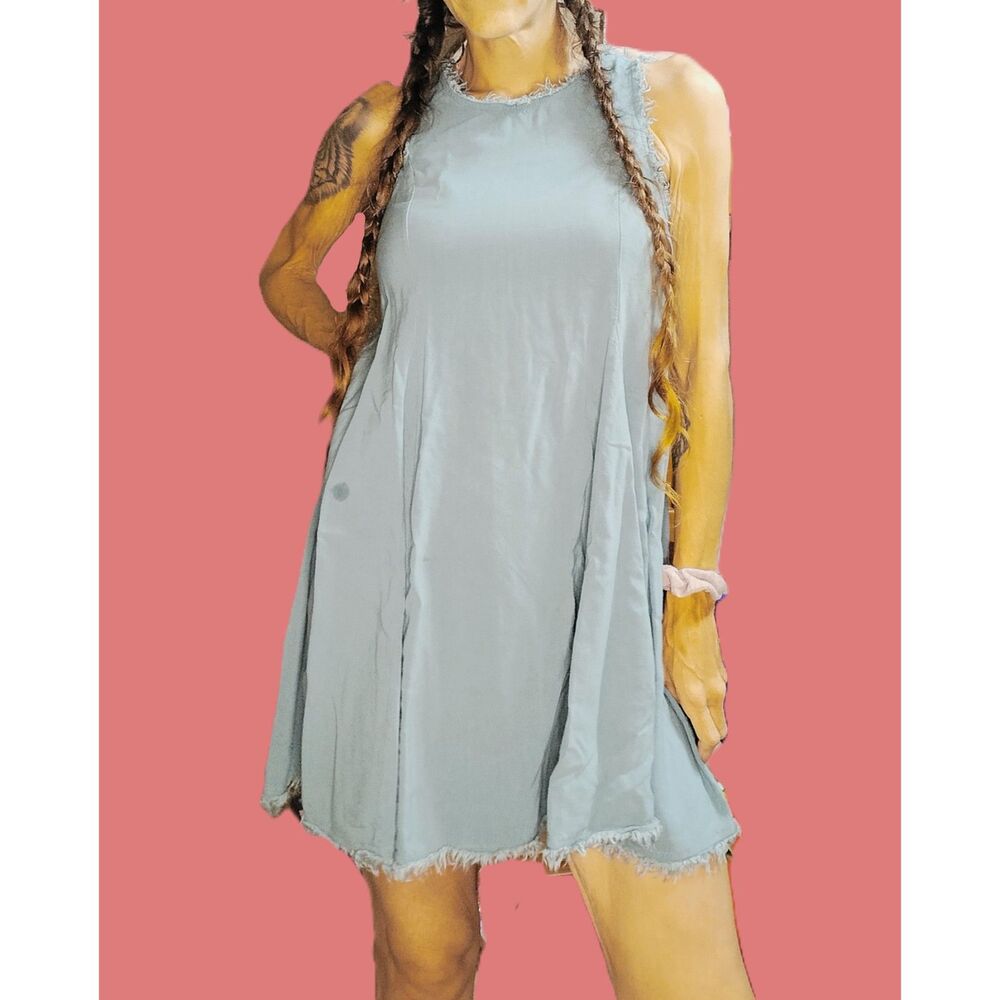 Altar’d State ~ Turquoise Fringe Boho Hippie Dress ~ Size Small